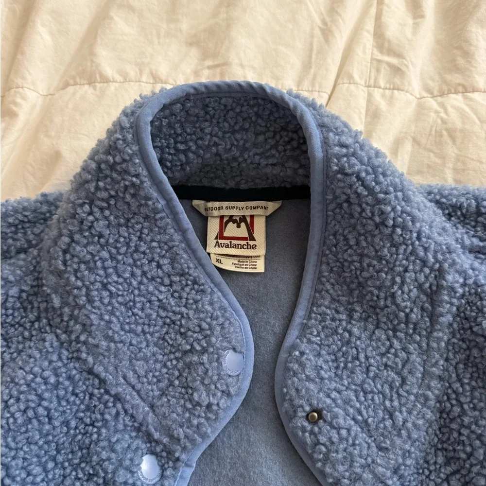 Avalanche Dusty Blue Sherpa Snap Jacket - Picture 2 of 4
